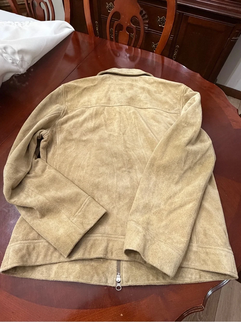 Banana Republic Men's Suede Beige Bomber Jacket